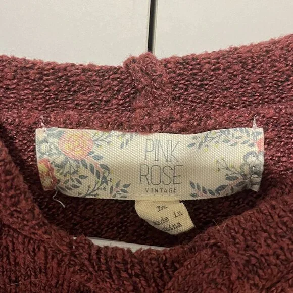 Pink Rose Hooded Sweater - Picture 4 of 4